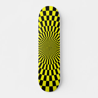Skateboard Rueda de Op Art - Amarillo y Negro