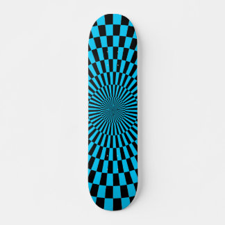 Skateboard Rueda de Op Art - Azul cielo y negro