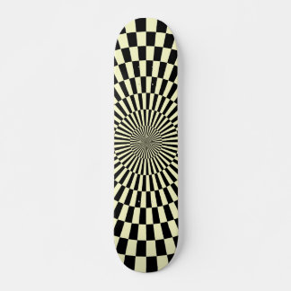 Skateboard Rueda de Op Art - Crema y negro