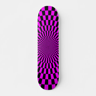 Skateboard Rueda de Op Art -Magenta y Negro