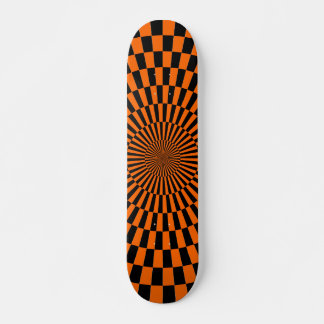 Skateboard Rueda de Op Art - Naranja y negro
