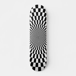 Skateboard Rueda de Op Art - Negro y Blanco