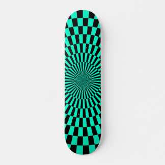 Skateboard Rueda de Op Art - Turquesa y Negro