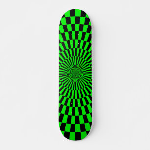 Skateboard Rueda de Op Art - Verde y Negro