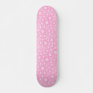 Skateboard Rueda Estelar Abstracta - Rosa sobre Blanco