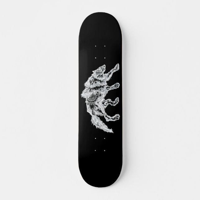 Skateboard Rugged White Mandala Werewolf (Anverso )