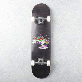 Skateboard RUNNING rainbow unicorn pegatina