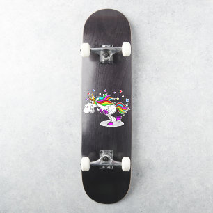 Skateboard RUNNING rainbow unicorn pegatina
