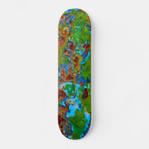 Skateboard Rústico Metalizado Peeling Paint Vintage Grunge Fu