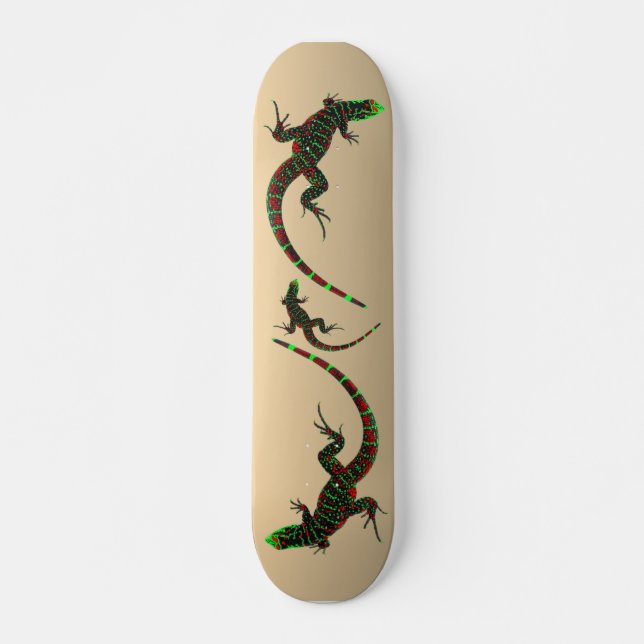 Skateboard Rústico Yin Yang Lizards (Anverso )