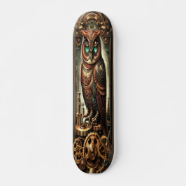 Skateboard "Sabiduría Mecánica: Lechuza Steampunk Victoriana