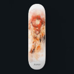 Skateboard *~* Sagrado Boho . Catcher del sueño tribal chamán<br><div class="desc">* Western BOHO American Watercolor Abstract Dream Catcher Journey con encantadoras plumas como símbolo chamánico para un diseño nativo americano de Healer espiritual Healer o BOHEMIAM. * . *** Los colores son en su mayoría NARANJAS de LA PAZ GRIS ROJO SALMÓN en BLANCO. Este espíritu basado en el esotérico popular...</div>