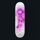 Skateboard *~* Sagrado tránico chamánico sueño campeón boho<br><div class="desc">* Western BOHO American Watercolor Abstract Dream Catcher Journey con encantadoras plumas como símbolo chamánico para un diseño nativo americano de Healer espiritual Healer o BOHEMIAM. * . *** Los colores son mayormente PINK MAGENTA profunda en BLANCO. Este espíritu basado en el esotérico popular boho creativo abstracto dreamcatcher moderno y...</div>