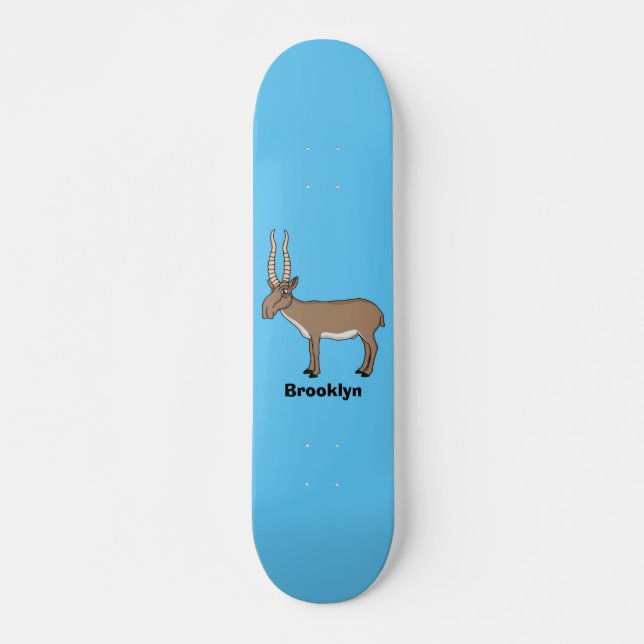Skateboard Saiga antelope personalizado ilustracion (Anverso )
