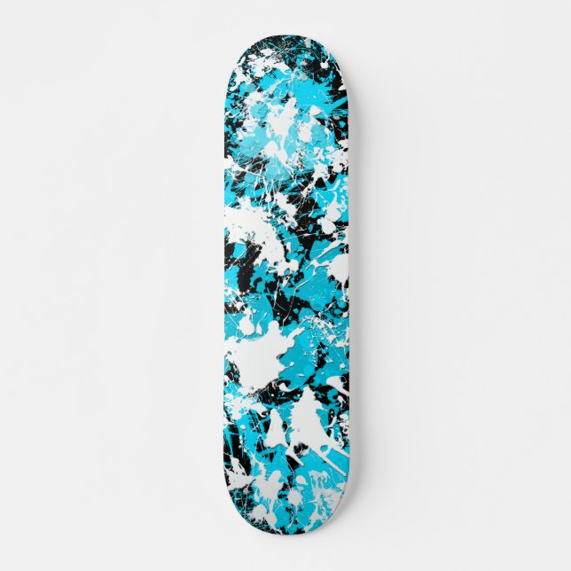 SKATEBOARD SALPICADURA AZUL Y BLANCA DE LA PINTURA (Anverso )