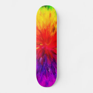 Skateboard Salpicadura de la pintura del arco iris