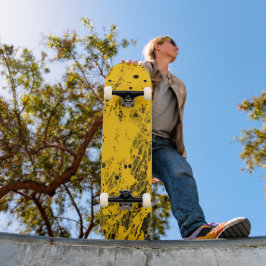 Skateboard Salpicaduras de pintura negra y amarilla