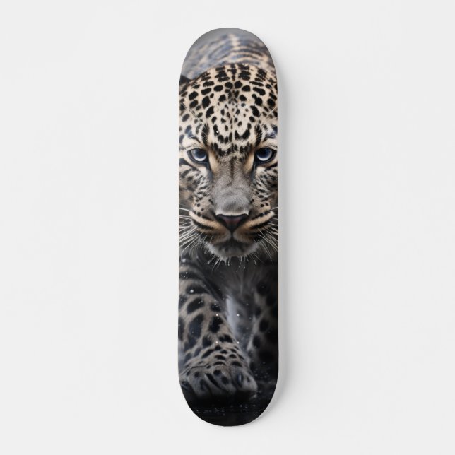  Skateboard Salvaje leopardo con mirada intensa (Anverso )