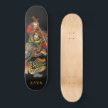 Skateboard Samurai Black personalizado<br><div class="desc">Cartel de skateboard negro de arte samurai con tu nombre añadido. Colores brillantes en negrita.</div>