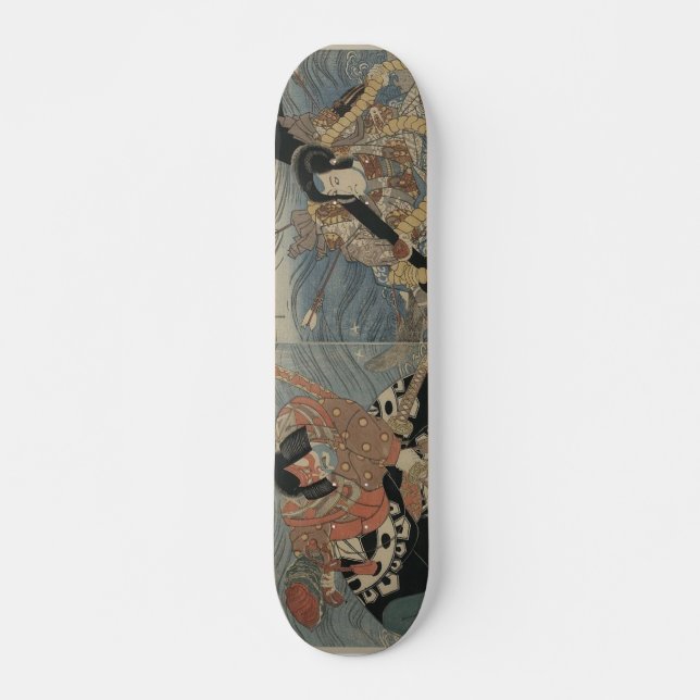 Skateboard Samurai con la espada y el ancla grandes circa (Anverso )
