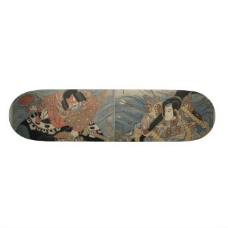 Skateboard Samurai con la espada y el ancla grandes circa