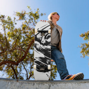 Skateboard Samurái Conejo Guerrero de Tinta Negra