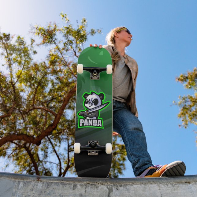 Skateboard Samurai Panda Mascot Esport (Exterior 1)