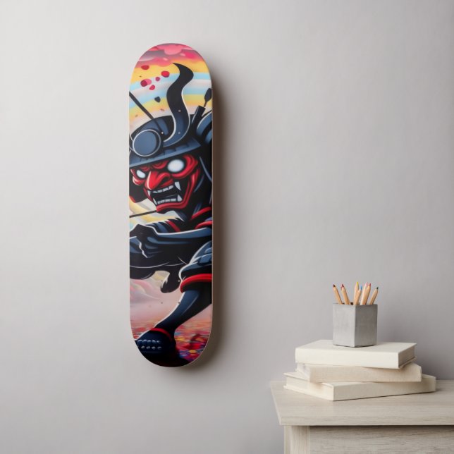 Skateboard Samurái Punk (Arte de la pared)
