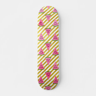 Skateboard Sandía rosada y modelo amarillo del verano de la