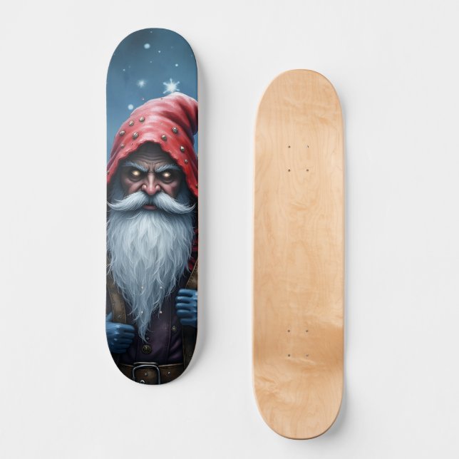 Skateboard Santa Frostbite y su duende travieso. (Anverso)