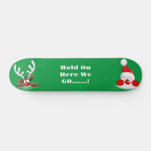 Skateboard Santa Y Reindeer