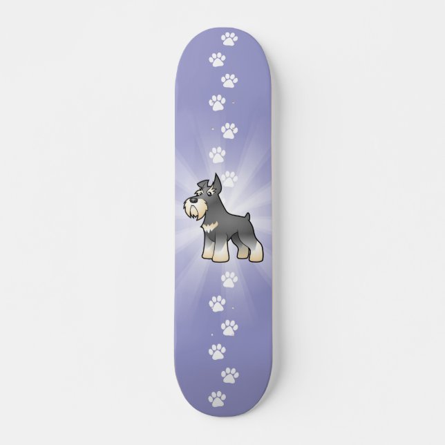 Skateboard Schnauzer del dibujo animado (Anverso )