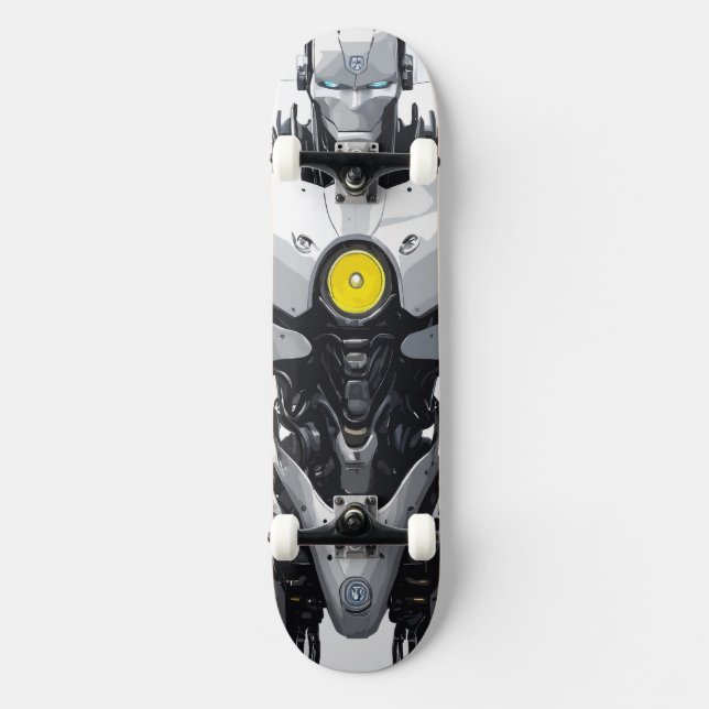 Skateboard Sci-Fi Cyborg Android Mecha Comic Art (Anverso)