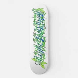 Skateboard script de 5280 en verde y azul