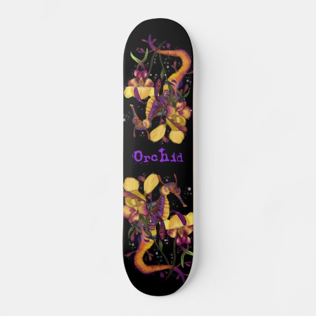 Skateboard Seadragón sórdido con orquídeas (Anverso)