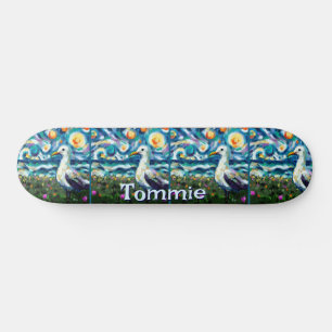 Skateboard Seagull Van Gogh Style Beach personalizado