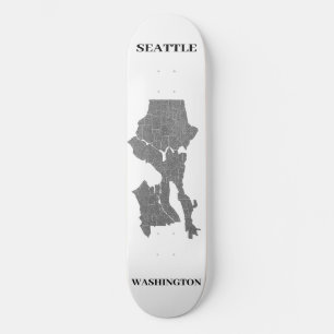Skateboard Seattle, Washington Map Art