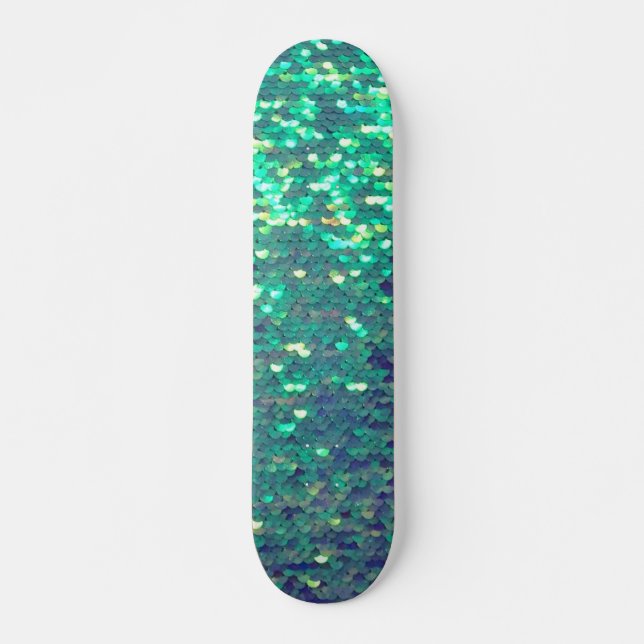 Skateboard secuencia simulado azul verde azulada (Anverso )