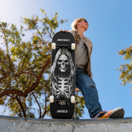 Skateboard Segador Personalizado Edgy Cráneo Gótico