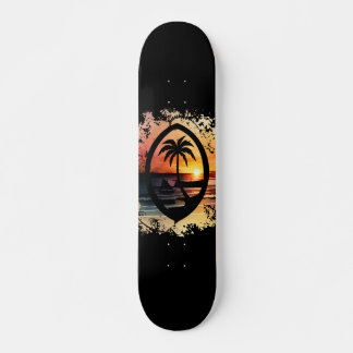 Skateboard Sello de Guam al atardecer