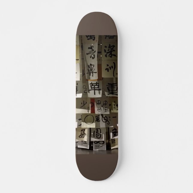 Skateboard Sellos Chinos de Papel con Letras Chinas (Anverso )