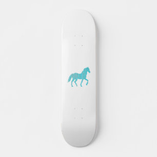 Skateboard semental animal de caballo, silueta de mustano