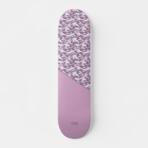 Skateboard Semicamuflaje doble gris y rosa vertical