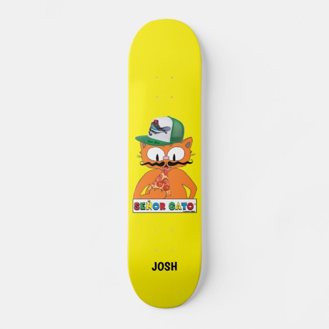 Skateboard Senador Gato Personalizado Cat con Capuchón de Cam (Anverso)