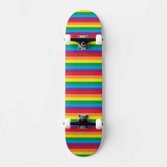 Skateboard Sencillamente patrón arco iris (Anverso)