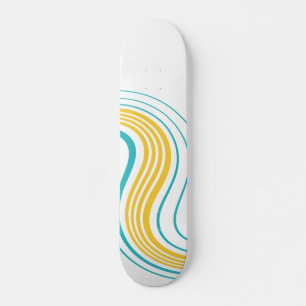 Skateboard Sencillo Swirl - Turquesa y Amarillo