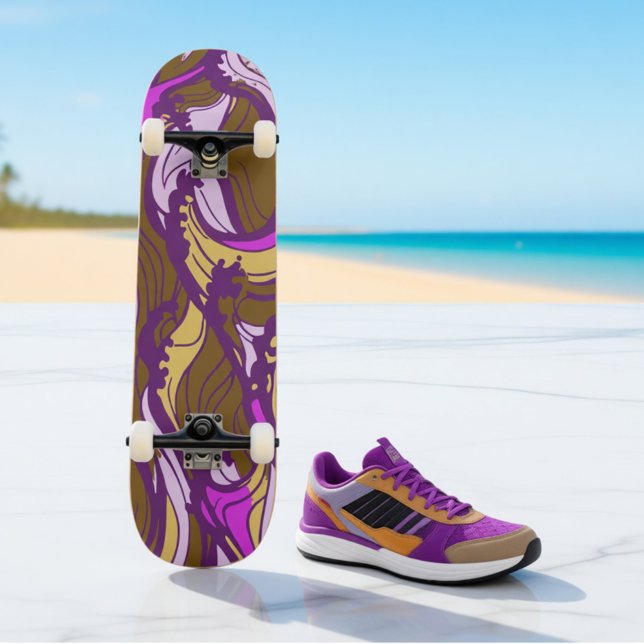 Skateboard Sepia Abstract Pebble Bean Repeating Pattern (Subido por el creador)