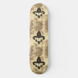 Skateboard Sepia Butterfleur | Tan Mariposa en la Flor de Lis