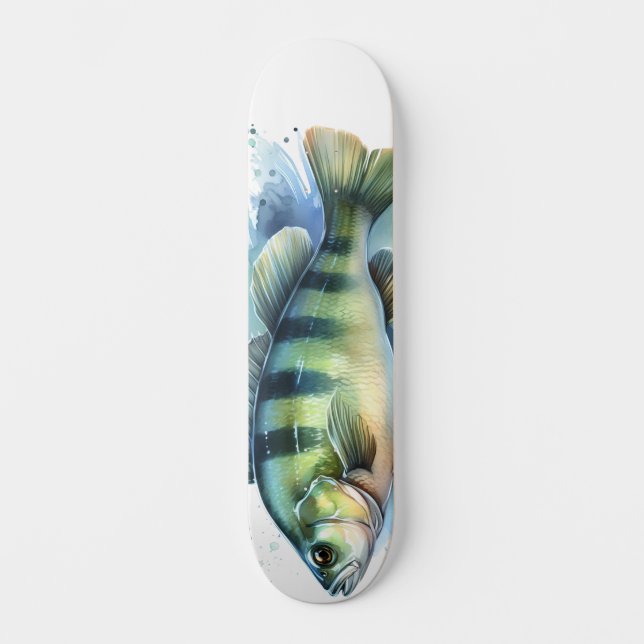 Skateboard Serie de Acuarela: Perca (Anverso)