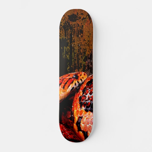 Skateboard Serpiente de maíz del Grunge arrollada (Anverso)